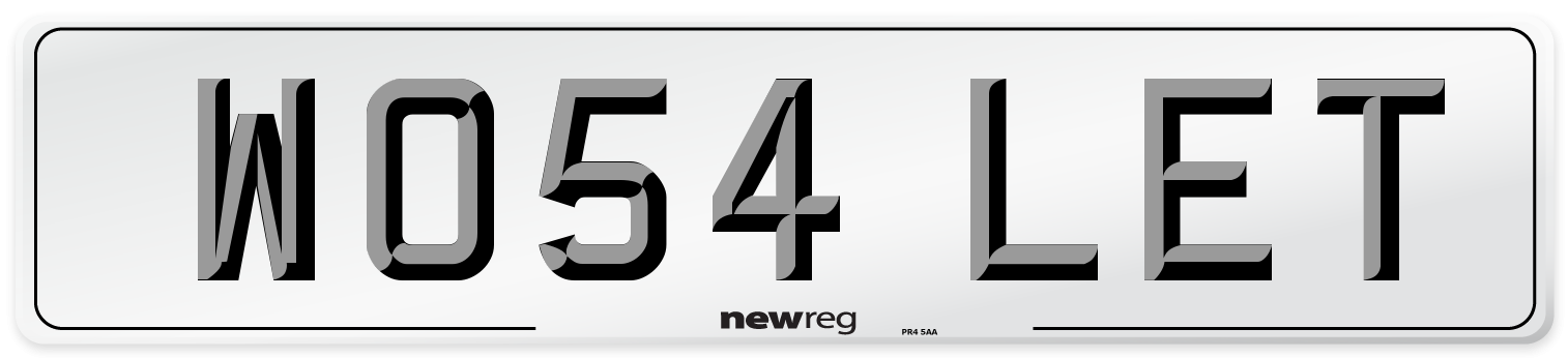 WO54 LET Number Plate from New Reg